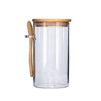 Pote Vidro Hermético 870ml Com Tampa Bambu E Colher Bambu - Tuut - 1