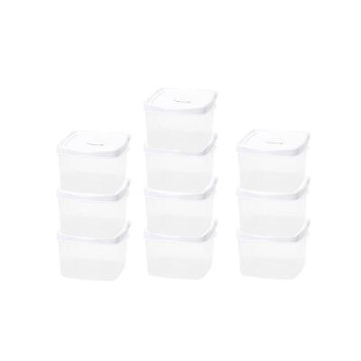 Kit 10 Potes Wave Quadrados 600ml Branco