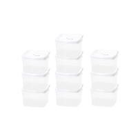 Kit 10 Potes Wave Quadrados 600ml Branco - 1