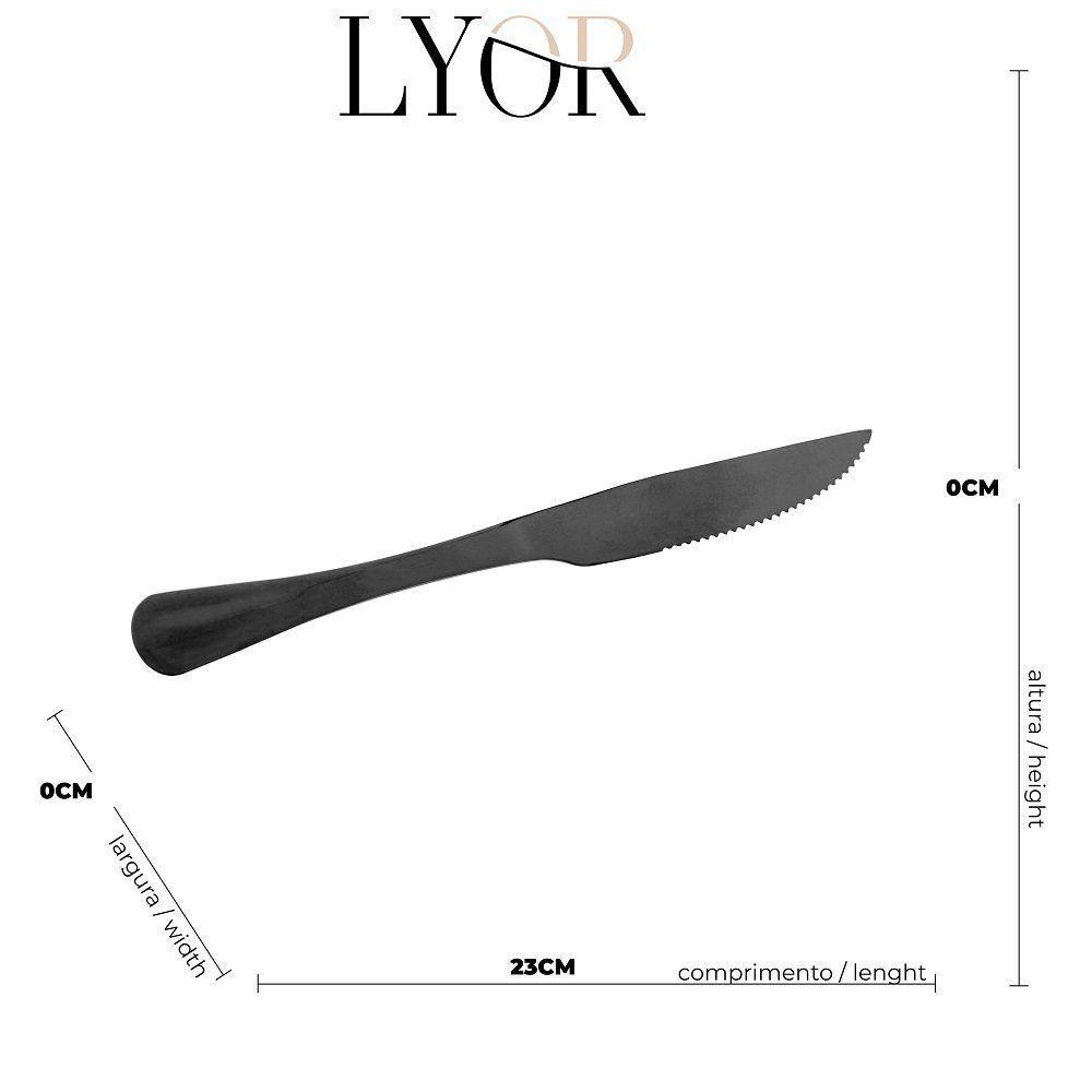 Conjunto Com 06 Facas Para Churrasco Positano Preto 23cm 1278 - Lyor - 5