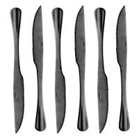 Conjunto Com 06 Facas Para Churrasco Positano Preto 23cm 1278 - Lyor - 1