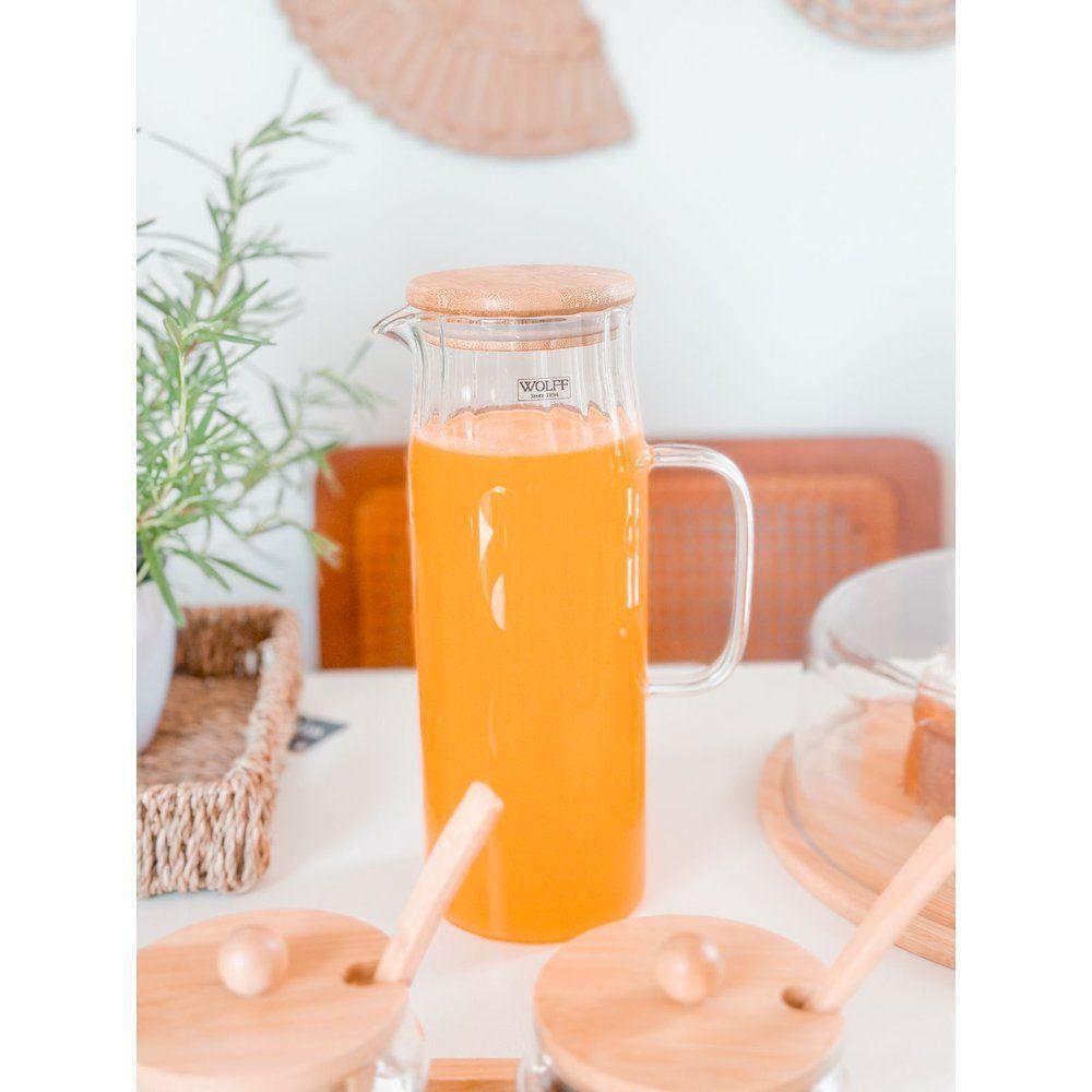 Kit Café Da Manhã Bambu - 8 Itens Boleira + Manteigueira + jarra + queijeira + porta Frios + 2 Potes + bandeja - 2