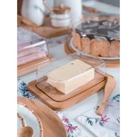 Kit Bambu 6 Itens - Jarra + Cesta Pães + Porta Frios + Boleira + Queijeira + Manteigueira - 3