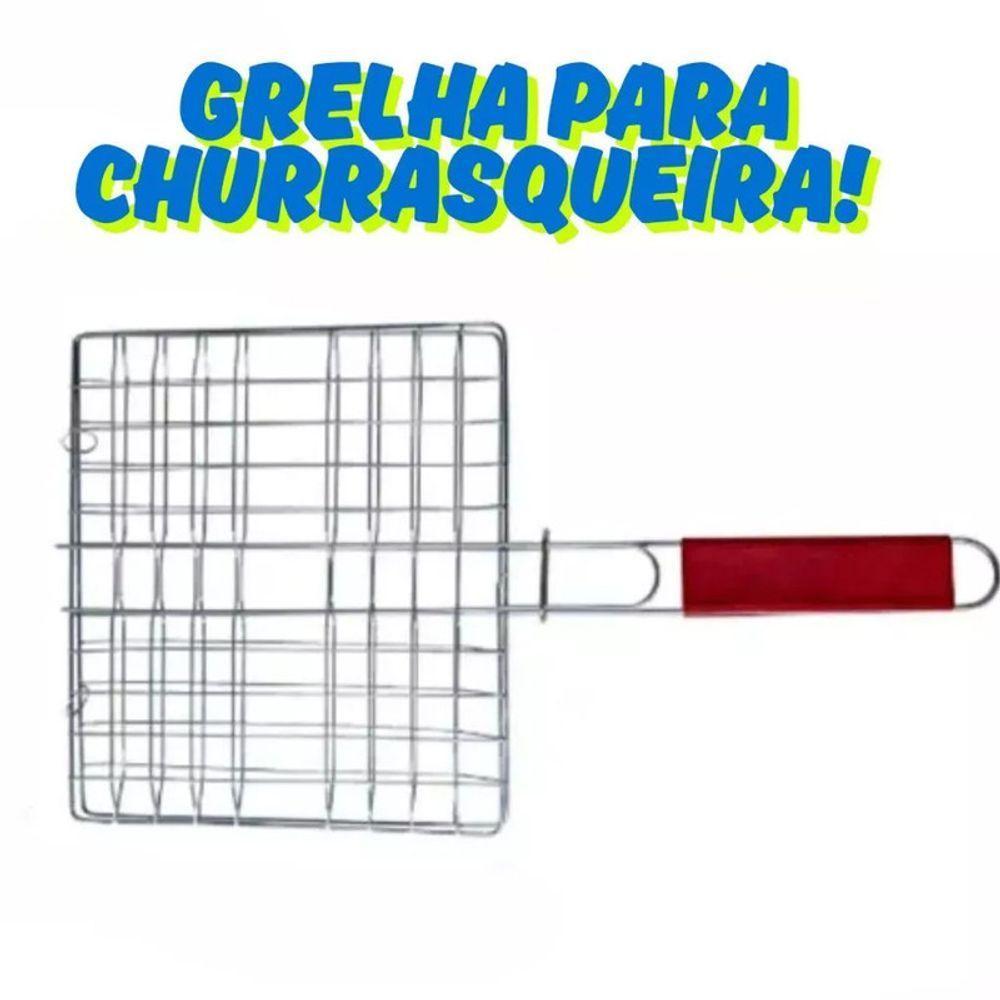 Grelha Dupla Abre E Fecha Churrasco Carne Frango Linguiça Le - 1