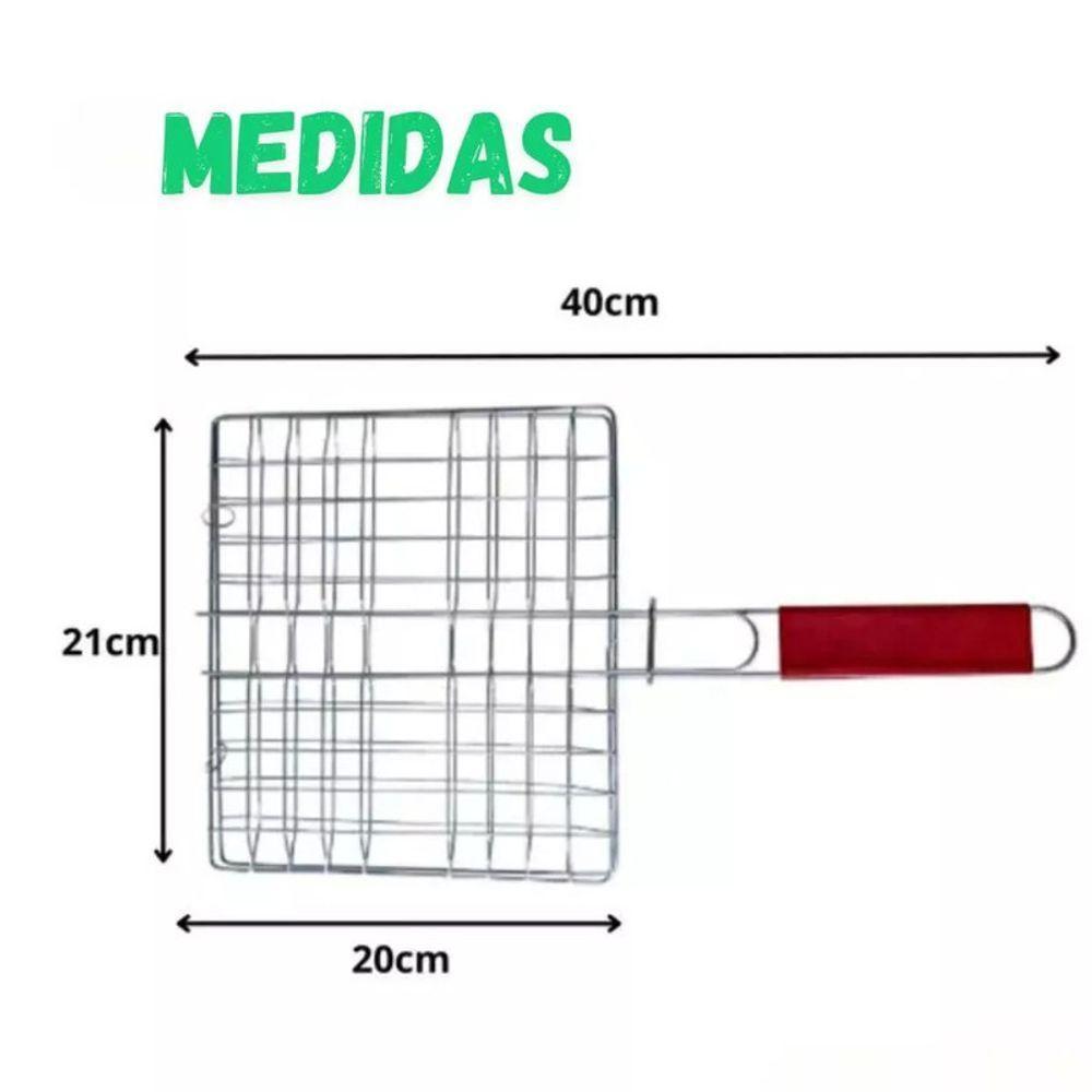 Grelha Dupla Abre E Fecha Churrasco Carne Frango Linguiça Le - 3