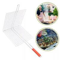 Grelha Dupla Abre E Fecha Churrasco Carne Frango Linguiça Le - 6