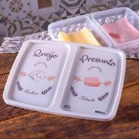 Pote Retangular Presunto E Queijo Com 2 Divisórias Plasútil - 2