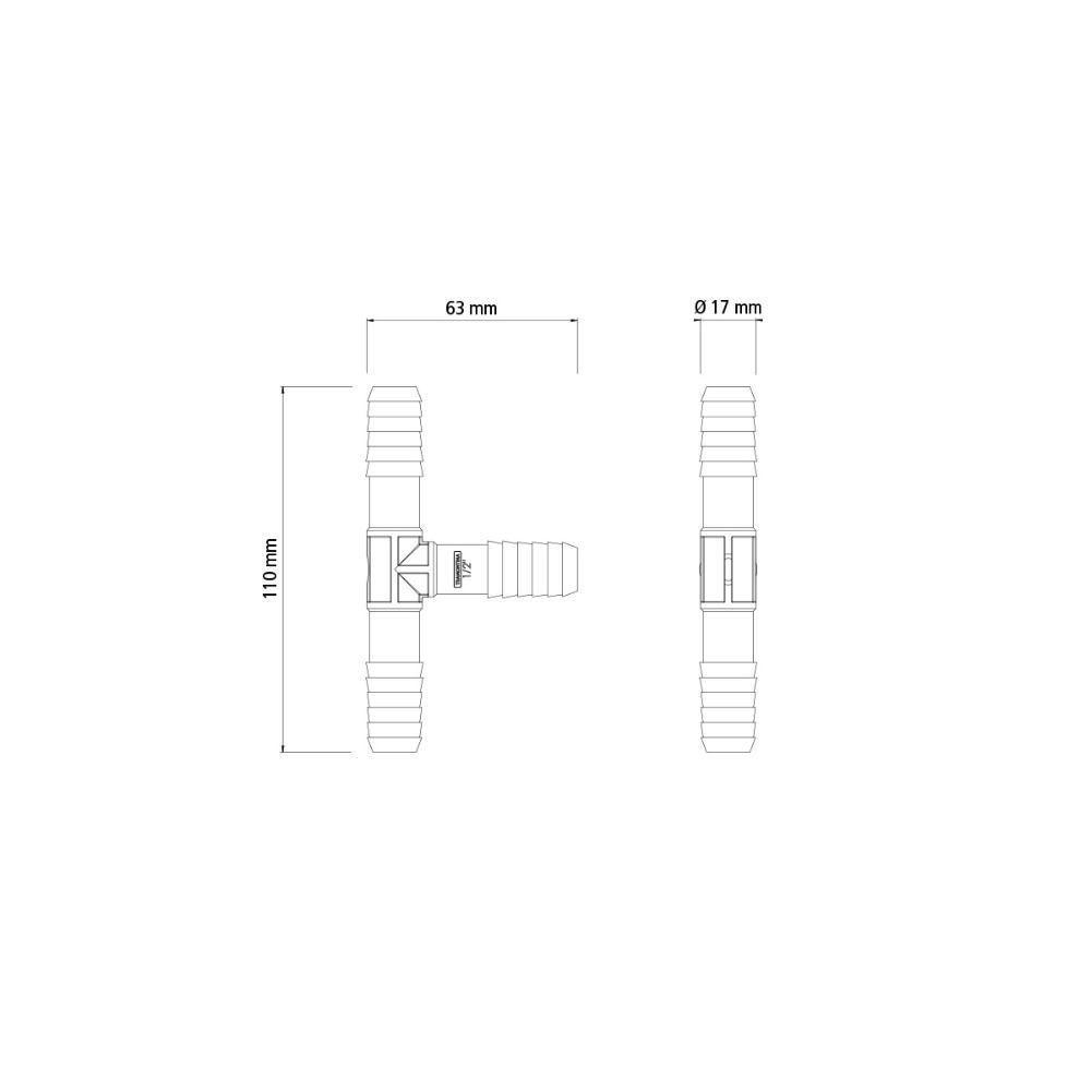 Conexão T Interna Tripla 1/2" Tramontina Para Mangueiras - 5