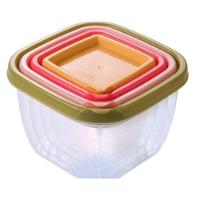 Conjunto Potes Quadrados Conect 4pçs - Plasutil 006172 - 2