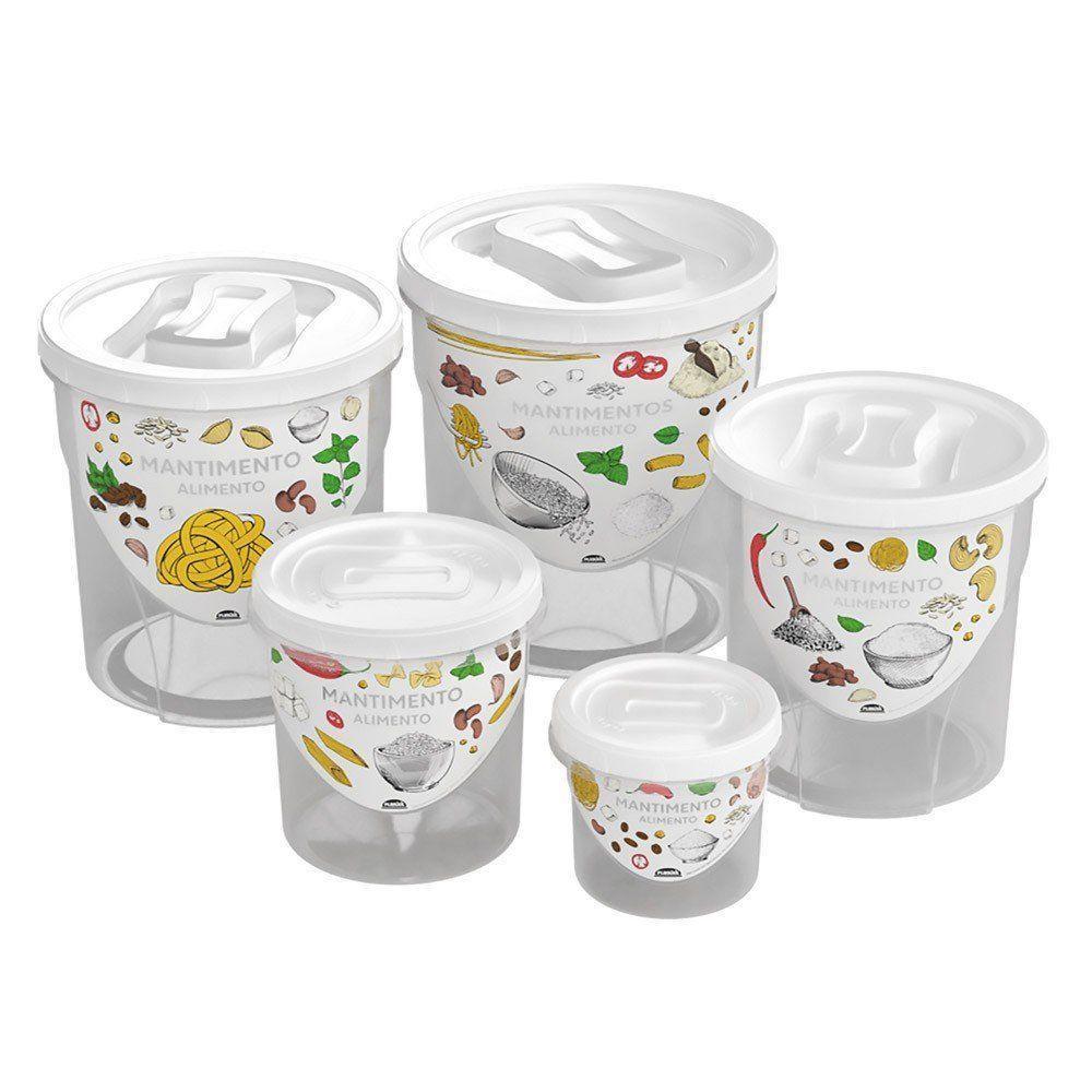 Conjunto De Potes De Plástico Redondos - 1