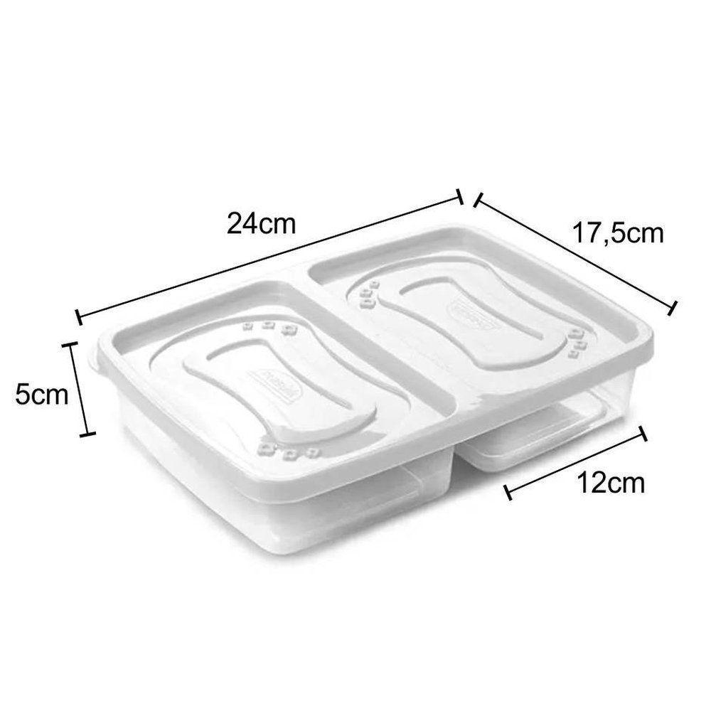Pote Retangular Presunto E Queijo Com 2 Div Clic - Plasutil - 2