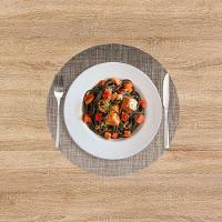 Jogo Americano Textilene Circle 38cm - Uzoo Servico Americano Textilene Circle 38cm Marrom Stp21004 - 2