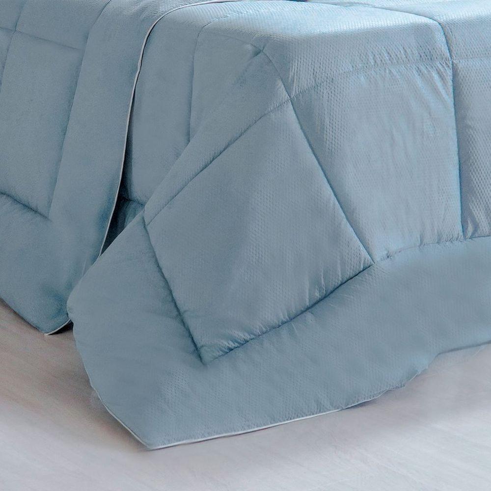 Edredom Prime Casal 3d Embossed 180x220cm Bruma Azul - 3
