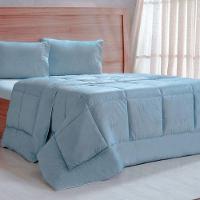 Edredom Prime Casal 3d Embossed 180x220cm Bruma Azul - 1