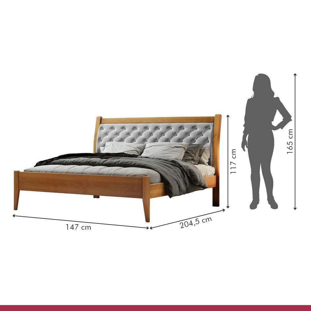 Cama Casal 140cm Vivare Amêndoa Mel Josandro Amêndoa Mel - 2