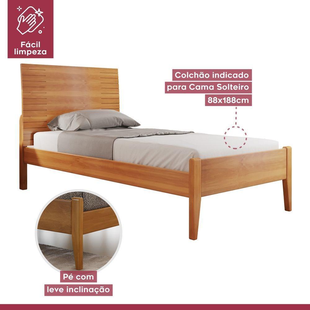 Cama Solteiro 90cm Amazone Amêndoa Mel Josandro Amêndoa Mel - 5