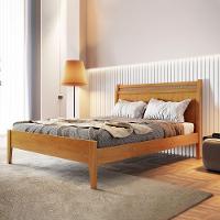 Cama Casal Com Ratam 140cm Esmeralda Amêndoa Mel Josandro Amêndoa Mel - 2