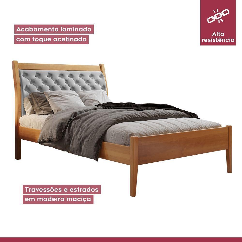 Cama Solteiro 90cm Vivare Amêndoa Mel-tecido Welutop Josandro Amêndoa Mel-tecido Welutop - 5