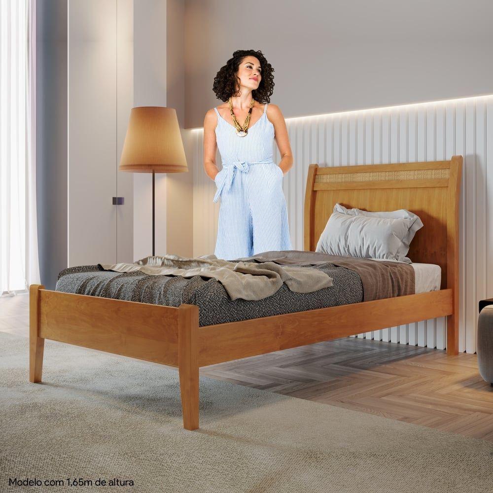 Cama Solteiro 90cm Esmeralda Amendoa Mel Josandro Amendoa Mel - 3