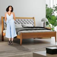 Cama Queen 160cm Vivare Amêndoa Mel Josandro Amêndoa Mel