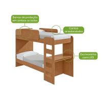 Beliche Solteiro Cantos Arredondados Com Led Olga - Lopas Amendoa Clean