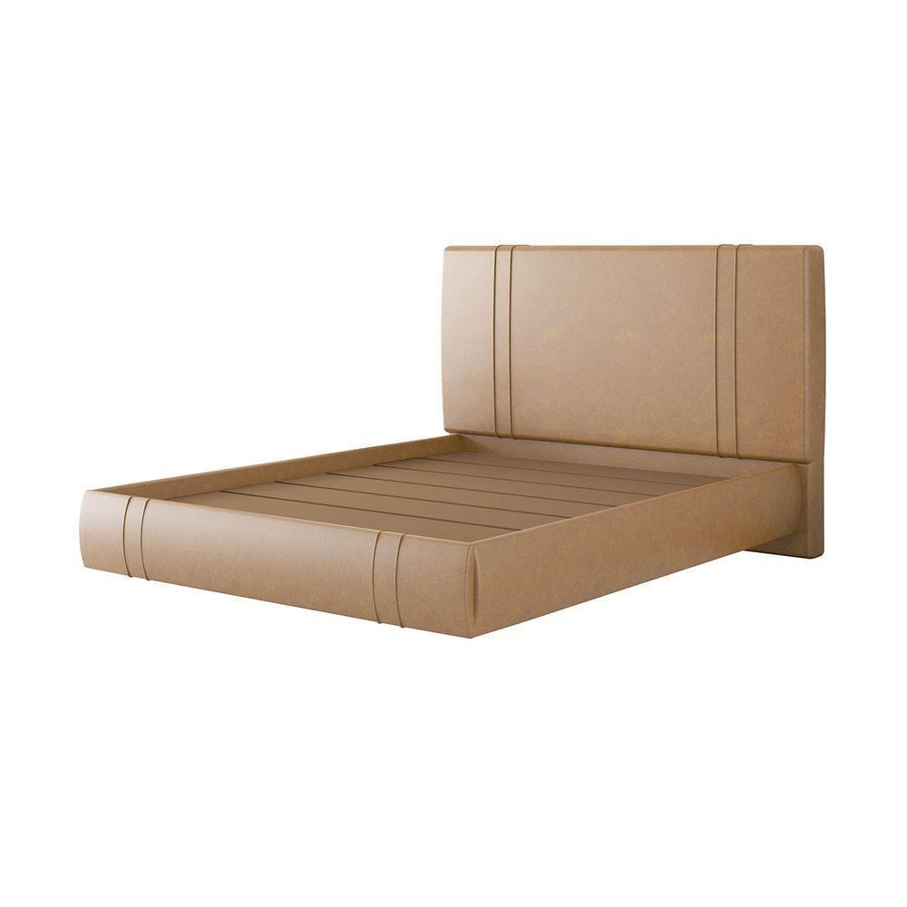Cama Flutuante Star Queen Size Couro Ecológico Pu - Skybox Pu Bege - 6