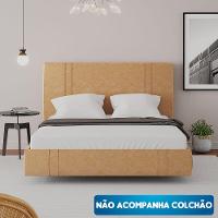 Cama Flutuante Star Queen Size Couro Ecológico Pu - Skybox Pu Bege - 3