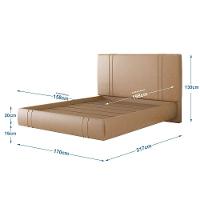Cama Flutuante Star Queen Size Couro Ecológico Pu - Skybox Pu Bege - 5