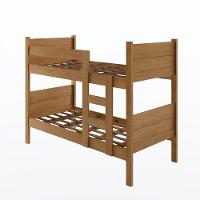 Beliche 100% Mdf Fortaleza - Duas Camas Solteiro Compacta E Moderna Amêndoa - 5