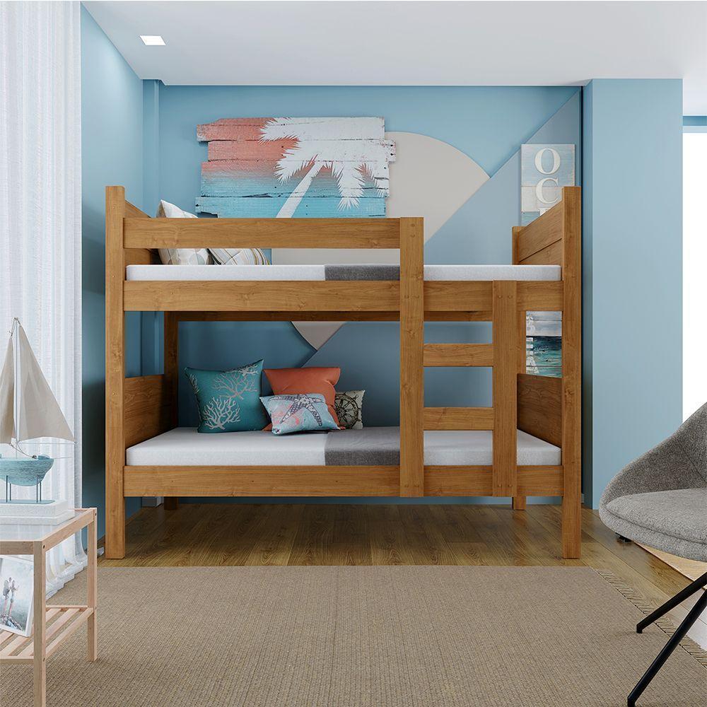 Beliche Resistente Fortaleza Em Mdf Vira 2 Camas Solteiro Amêndoa - 3