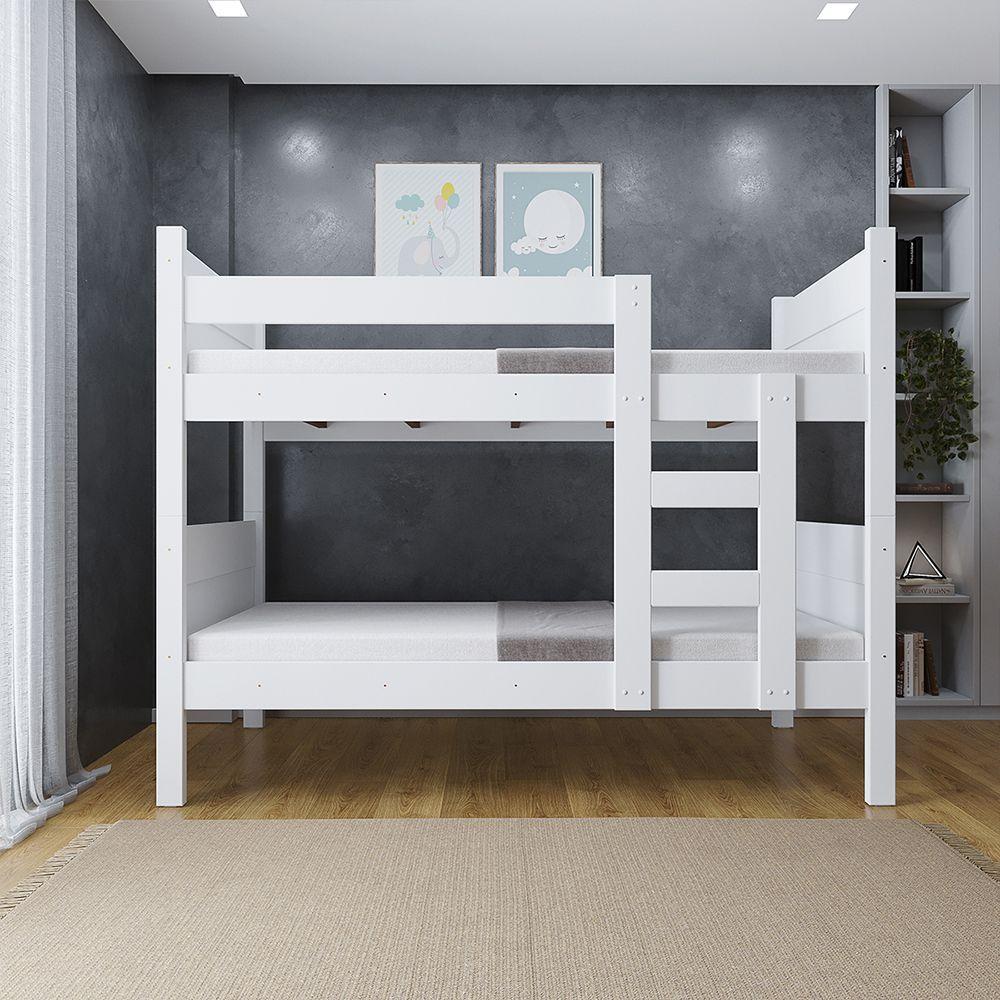 Beliche Resistente Fortaleza Em Mdf Vira 2 Camas Solteiro Branco - 5