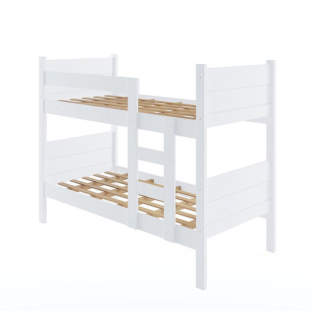 Beliche 100% Mdf Fortaleza - Duas Camas Solteiro Compacta E Moderna Branco - 5