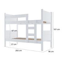 Beliche 100% Mdf Fortaleza - Duas Camas Solteiro Compacta E Moderna Branco