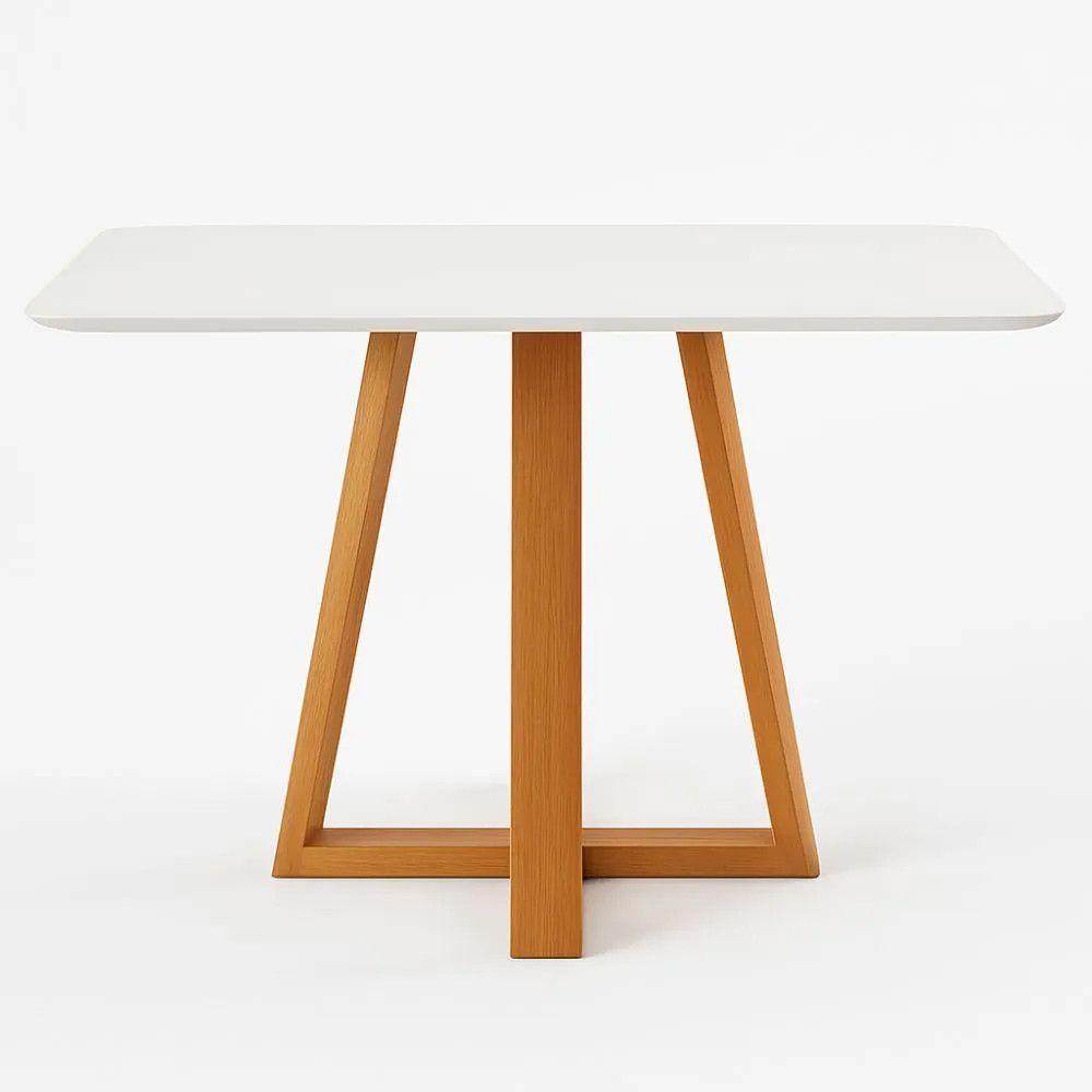 Mesa Jantar Luna Retangular Tampo Laqueado Vidro Luka Decor Off White - 2