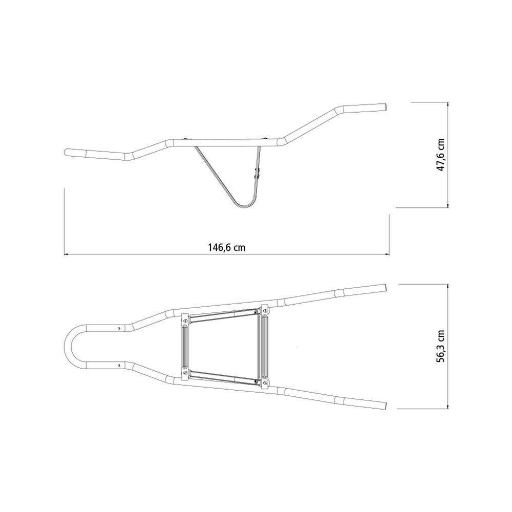 Conjunto Braços Para Carrinho Mão Tramontina Aço Tubular 12mm Cinza Tramontina - 2