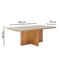 Mesa De Jantar Retangular Com Tampo De Vidro Parma Naturale E Pérola 180cm - 2