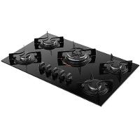 Cooktop 5 Bocas U Top Com Mesa De Vidro E Tripla Chama Atlas Preto Bivolt - 1