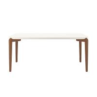 Mesa De Jantar Retangular Com Tampo De Vidro Donatella Off White E Canella 180cm - 1