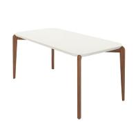 Mesa De Jantar Retangular Com Tampo De Vidro Donatella Off White E Canella 180cm - 2