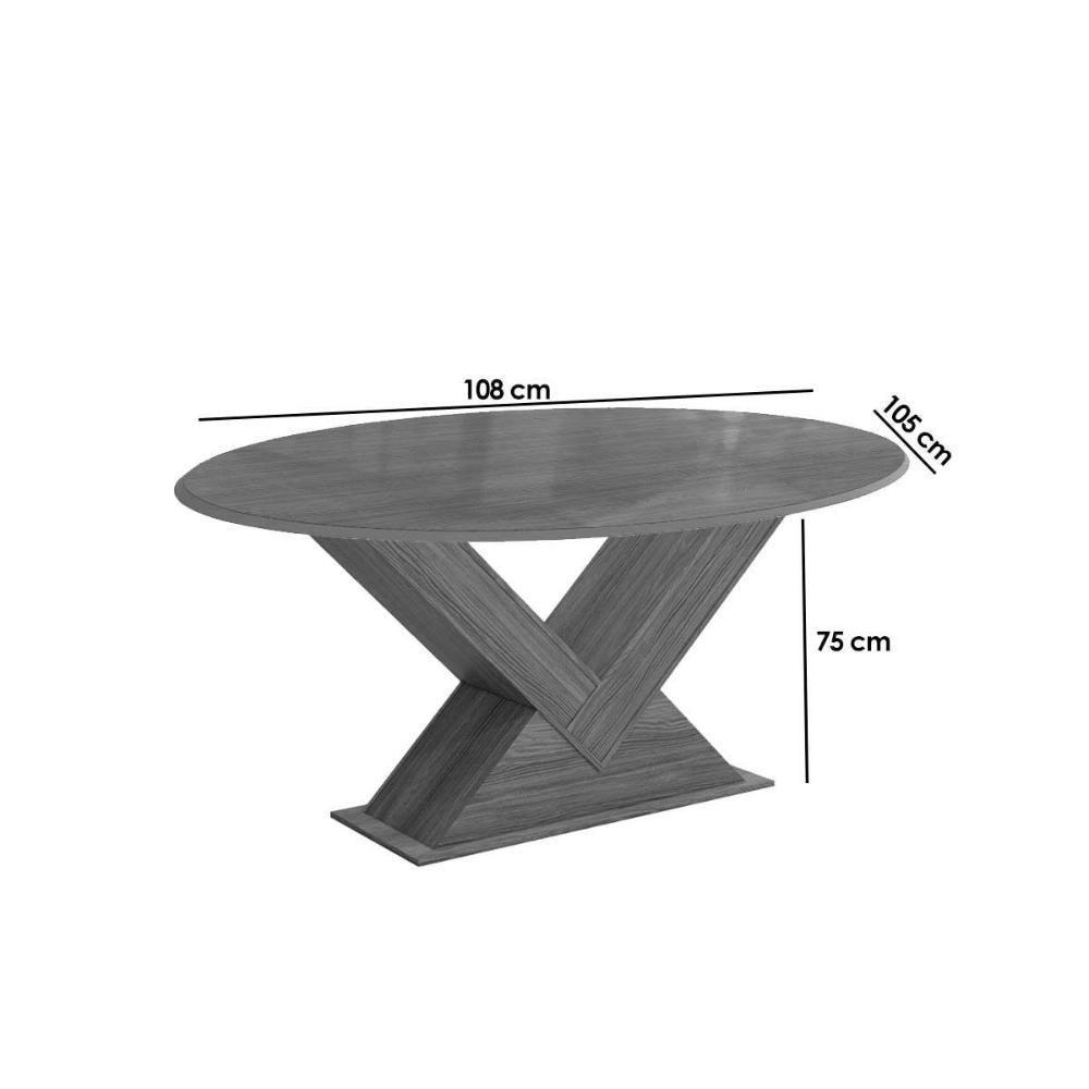 Mesa Para Cozinha Amora Com Tampo Madeirado Com Vidro 105x180cm Nogueira Preto Fosco Vidro Preto Kappesberg - 2