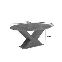 Mesa Para Cozinha Amora Com Tampo Madeirado Com Vidro 105x180cm Nogueira Preto Fosco Vidro Preto Kappesberg - 2