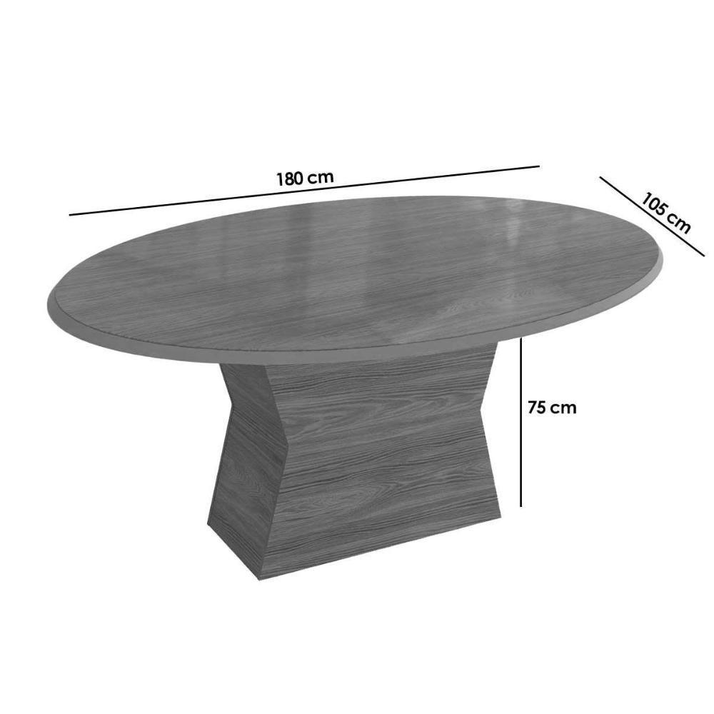 Mesa Para Cozinha Tília Com Tampo Madeirado Com Vidro 105x180cm Nogueira Preto Fosco Vidro Preto Kappesberg - 3