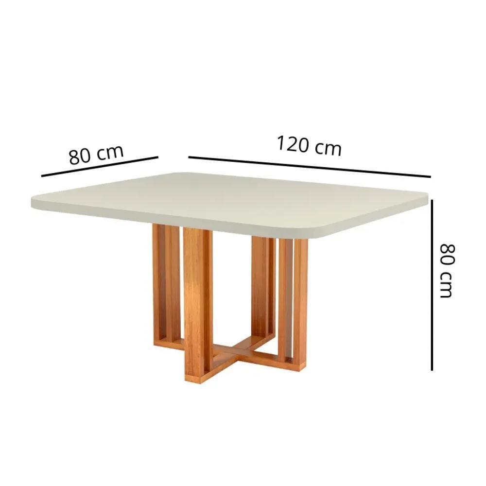 Mesa De Jantar Retangular Com Tampo De Vidro Ghaia Naturale E Off White 120cm - 3