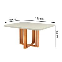 Mesa De Jantar Retangular Com Tampo De Vidro Ghaia Naturale E Off White 120cm - 3