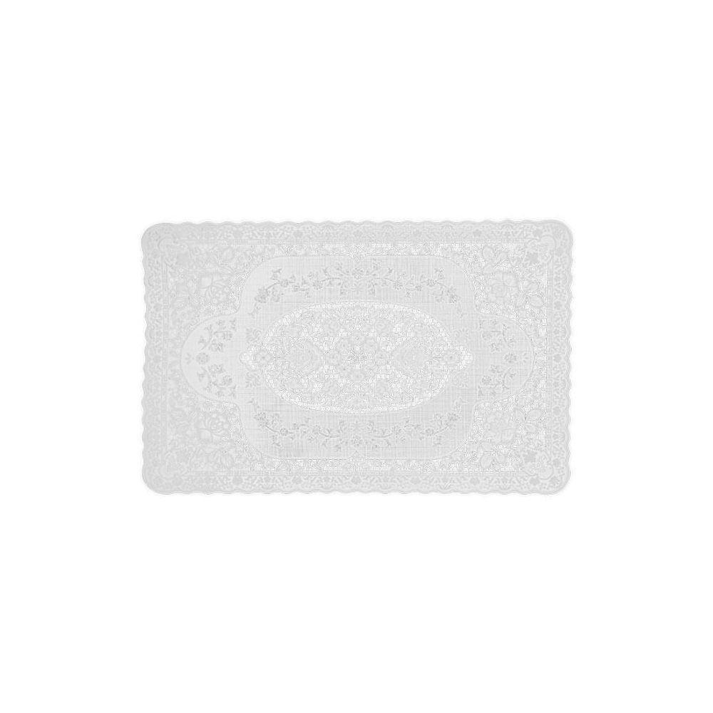 Jogo Americano Crochê Branco - 30x45cm - Uzoo Servico Americano Croche 30x45cm Branco Fl-1606 - 1