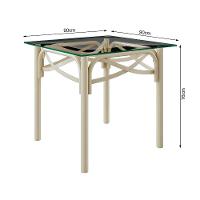 Mesa Katrina Off White Quadrada Tampo De Vidro 90Cm Branco - 2