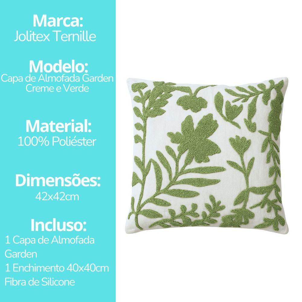 Almofada Decorativa Luxo Garden Felpudo Com Enchimento 42x42cm - Jolitex - 7