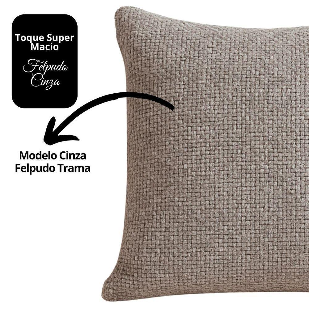 Capa De Almofada Tecido Trama Felpuda Infinity Fendi Cinza 42x42cm - Jolitex - 5