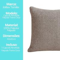 Capa De Almofada Tecido Trama Felpuda Infinity Fendi Cinza 42x42cm - Jolitex - 3