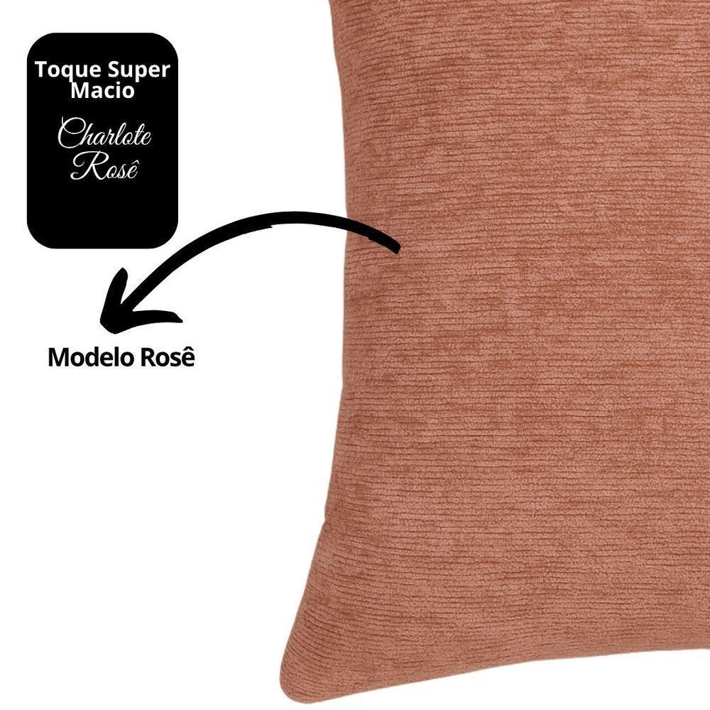 Capa De Almofada Tecido Rosê Charlote Premium 42x42cm - Jolitex - 5